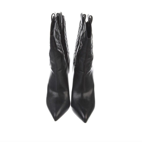 Saint Laurent Black Leather Western Boots - Picture 3 of 4